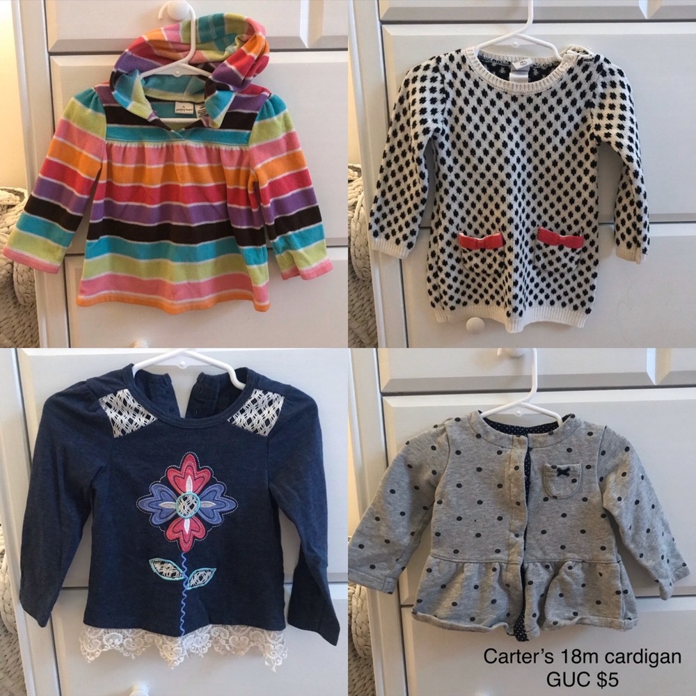 Girls tops and sweater lot 18m